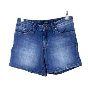 2/$15 Jessica Simpson Forever Low Rise Jean Shorts Blue Size 25 Pockets Denim